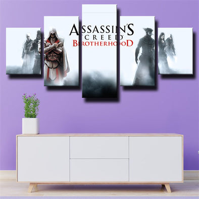5 piece canvas framed prints Assassin's Creed Brotherhood home decor-1221 (1)