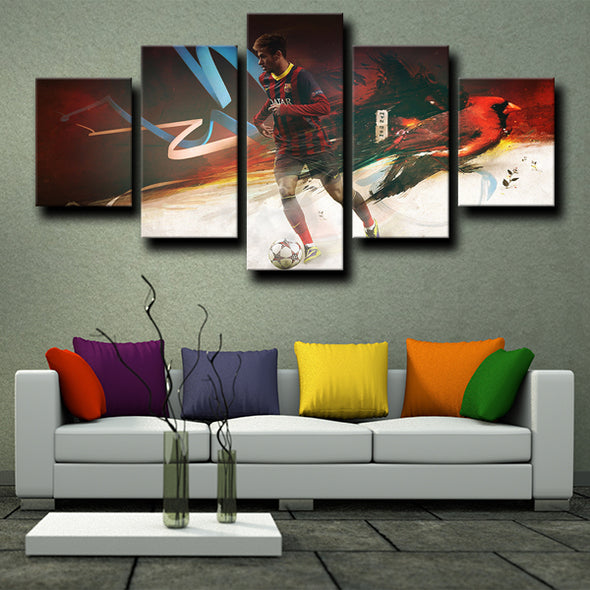 5 piece canvas painting art Barcelona Neymar live room decor-1204 (2)