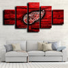 5 piece canvas painting art Detroit Red Wings Logo live room decor-1215 (3)