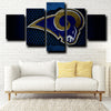 5 piece canvas painting art Rams Emblem live room decor-1227 (1)