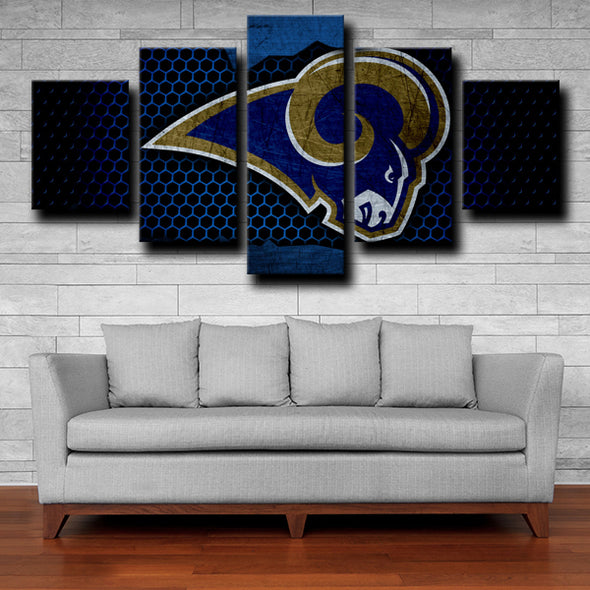 5 piece canvas painting art Rams Emblem live room decor-1227 (2)