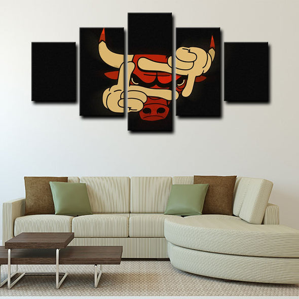 5 piece canvas painting art prints Chicago Bulls home decor1230 (2)