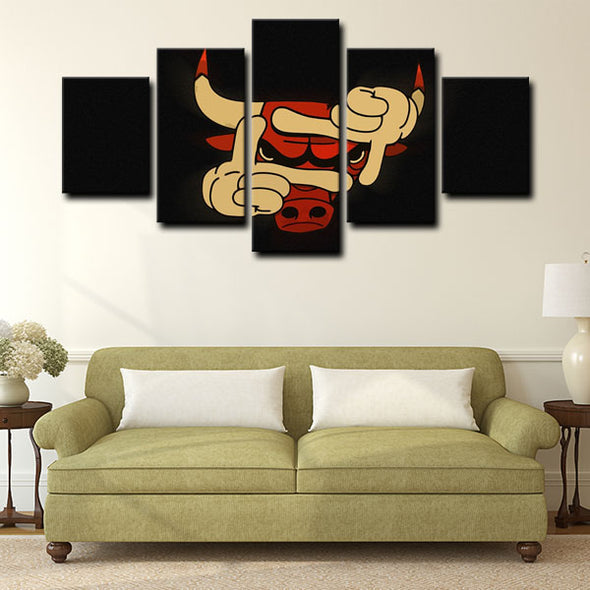 5 piece canvas painting art prints Chicago Bulls home decor1230 (4)