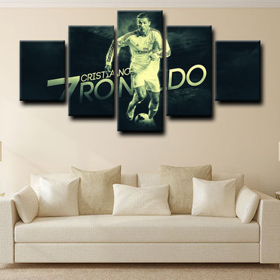  5 piece canvas painting art prints Cristiano Ronaldo home decor1209 (1)