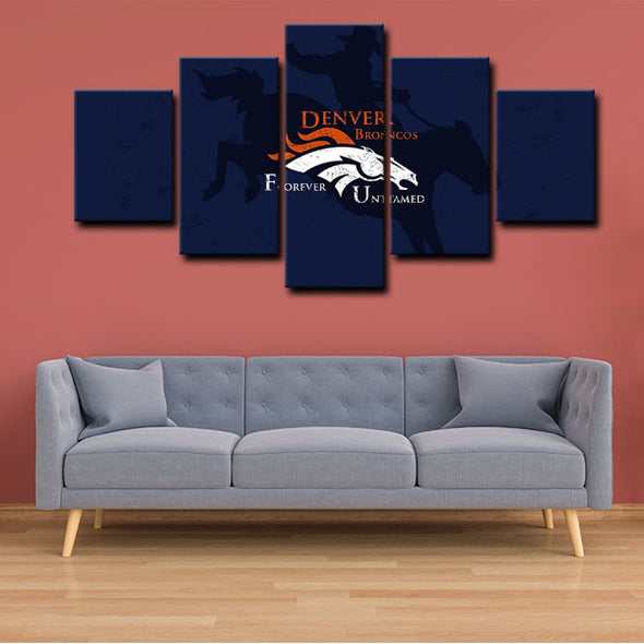 5 piece canvas painting art prints Denver Broncos home decor1209 4)