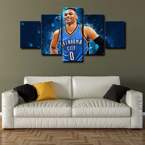5 piece canvas painting art prints Russell Westbrook home decor1220 (4)