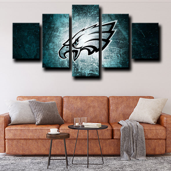 5 piece canvas photo prints Eagles logo badge home decor-1203 (3)