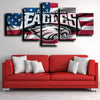 5 piece canvas pictures framed prints Eagles logo america home decor-1228 (3)