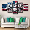 5 piece canvas pictures framed prints Eagles logo america home decor-1228 (4)