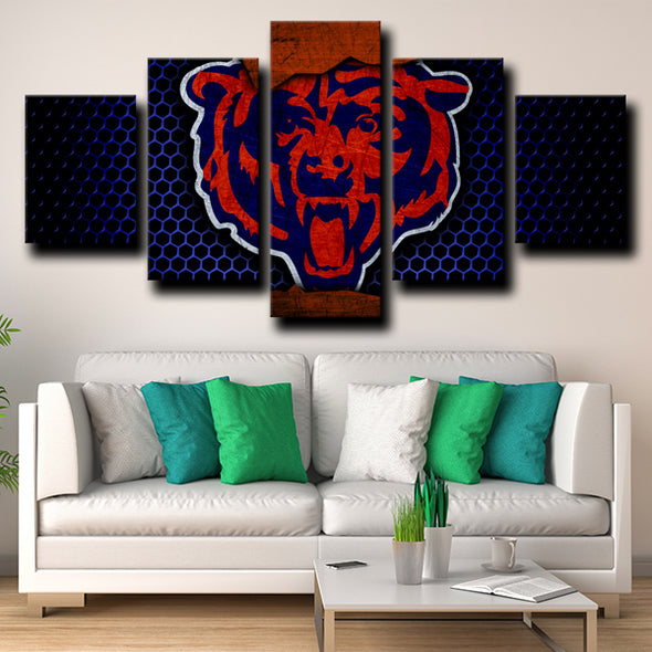 5 piece canvas prints Chicago Bears Emblem live room decor-1202 (1)
