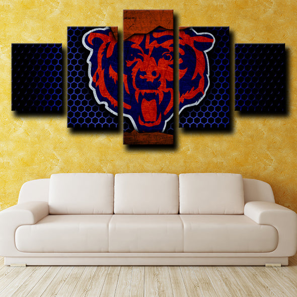 5 piece canvas prints Chicago Bears Emblem live room decor-1202 (3)