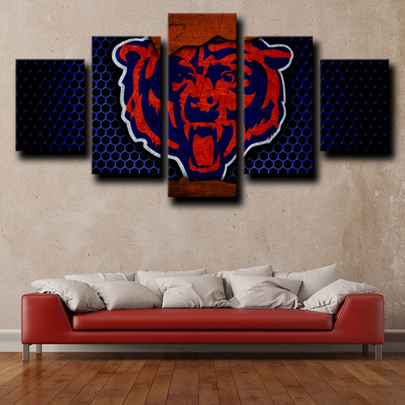 5 piece canvas prints Chicago Bears Emblem live room decor-1202 (4)