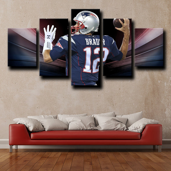 5 piece canvas prints custom prints Patriots Brady wall decor-1221 (1)