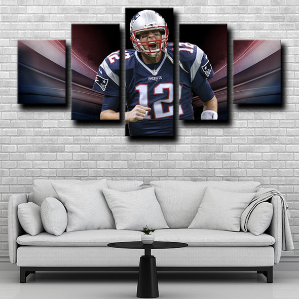 5 piece canvas prints custom prints Patriots perfect Brady wall decor-1223 (1)