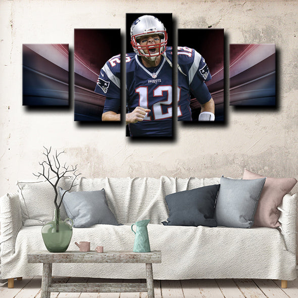 5 piece canvas prints custom prints Patriots perfect Brady wall decor-1223 (3)