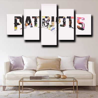 5 piece canvas prints custom prints Patriots wall decor-1211 (1)