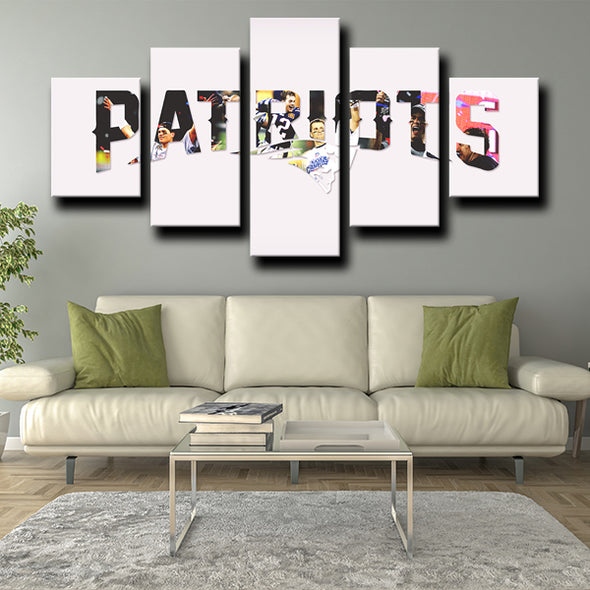 5 piece canvas prints custom prints Patriots wall decor-1211 (2)