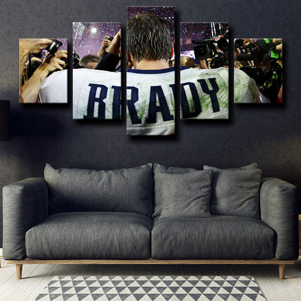 5 piece canvas wall art custom prints Patriots Brady wall decor-1224 (1)