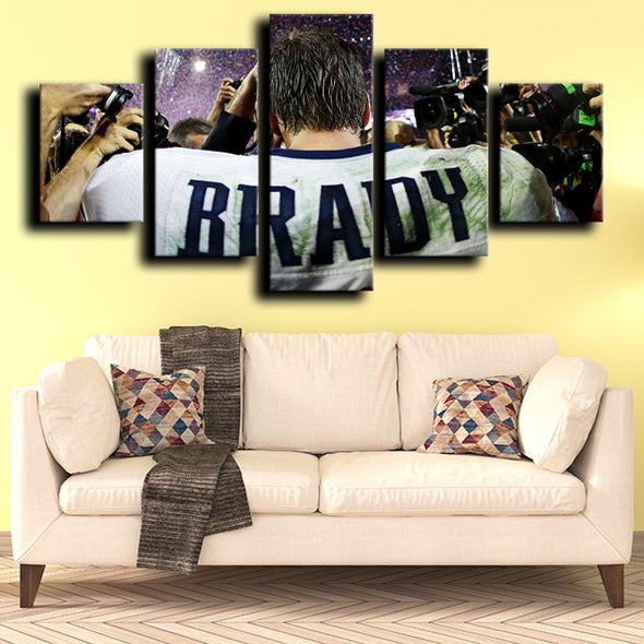 5 piece canvas wall art custom prints Patriots Brady wall decor-1224 (4)