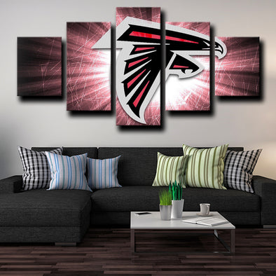 5 piece canvas wall art prints Atlanta Falcons logo live room decor-1228 (1)