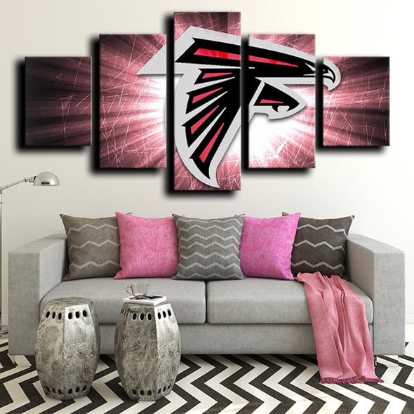 5 piece canvas wall art prints Atlanta Falcons logo live room decor-1228 (2)