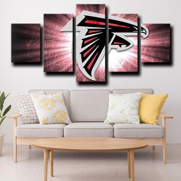 5 piece canvas wall art prints Atlanta Falcons logo live room decor-1228 (3)