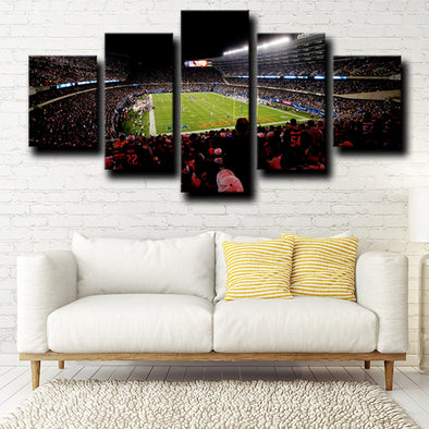 5 piece canvas wall art prints Chicago Bears Rugby Field home decor-1201 (1)