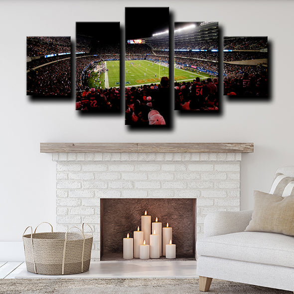 5 piece canvas wall art prints Chicago Bears Rugby Field home decor-1201 (2)