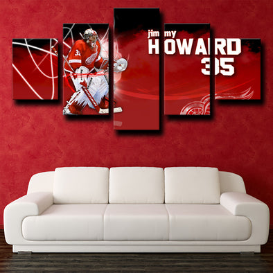 5 piece canvas wall art prints Detroit Red Wings Howard decor picture-1218 (1)