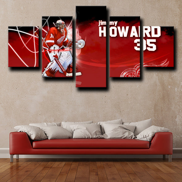 5 piece canvas wall art prints Detroit Red Wings Howard decor picture-1218 (2)