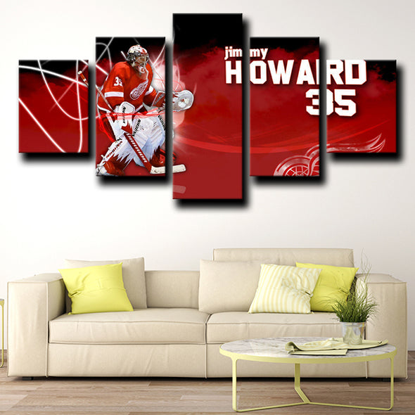 5 piece canvas wall art prints Detroit Red Wings Howard decor picture-1218 (3)