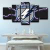 5 piece custom canvas art prints Tampa Bay Lightning Logo home decor-1201 (3)