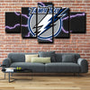 5 piece custom canvas art prints Tampa Bay Lightning Logo home decor-1201 (4)
