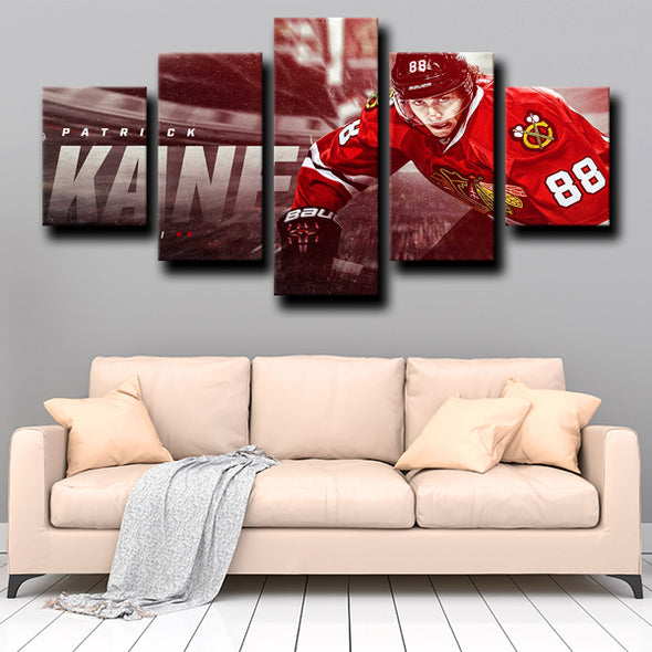 5 piece custom canvas prints Chicago Blackhawks Kane home decor-1234 (2)