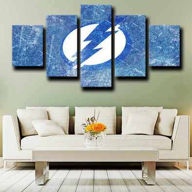 5 piece custom canvas prints Tampa Bay Lightning Logo home decor-1202 (1)