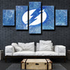 5 piece custom canvas prints Tampa Bay Lightning Logo home decor-1202 (2)