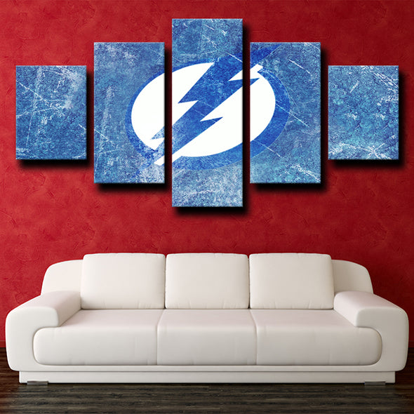5 piece custom canvas prints Tampa Bay Lightning Logo home decor-1202 (3)