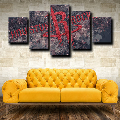 5 piece custom canvas prints houston logo wall decor-1202 (1)
