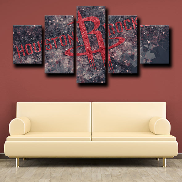5 piece custom canvas prints houston logo wall decor-1202 (3)