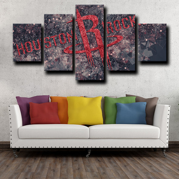 5 piece custom canvas prints houston logo wall decor-1202 (4)