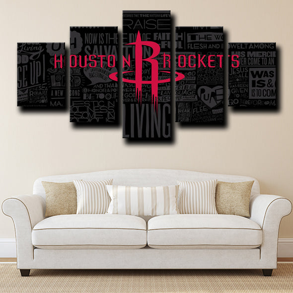 5 piece custom canvas prints houston logo wall decor-1211 (4)
