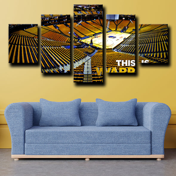 5 piece custom canvas warriors basketball arena home decor-1202 (2)