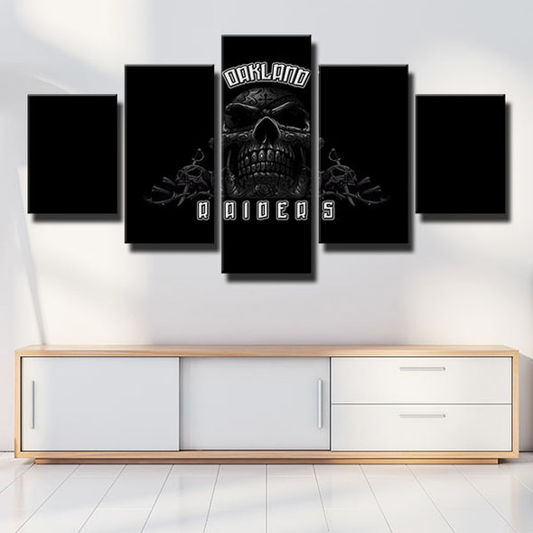 5 piece modern art canvas The Men in Black Black Skull wall picture-1206 (1)