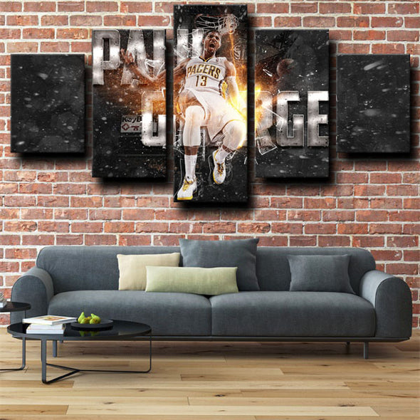 5 piece modern art canvas prints Indiana Pacers George live room decor-1225 (1)