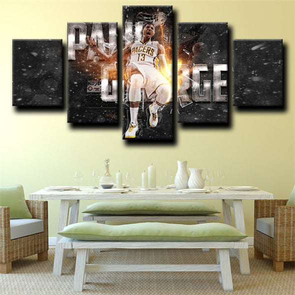 5 piece modern art canvas prints Indiana Pacers George live room decor-1225 (2)