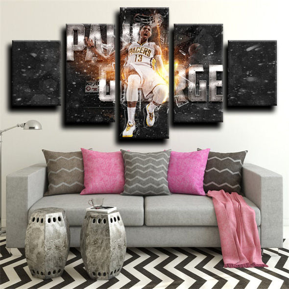 5 piece modern art canvas prints Indiana Pacers George live room decor-1225 (3)