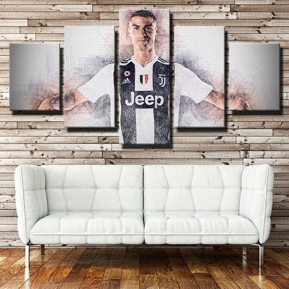 5 piece modern art canvas prints JUV Ronaldo Smile live room decor -1308 (4)