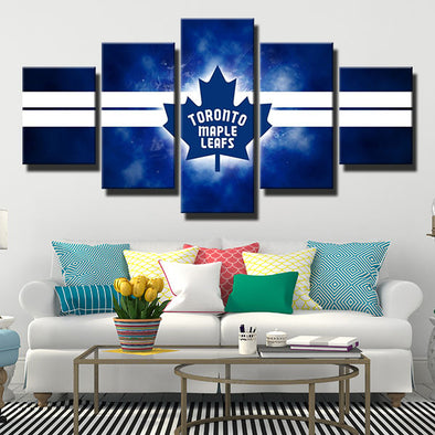 5 piece modern art canvas prints Leafs two white stripes home decor-1218 (3)