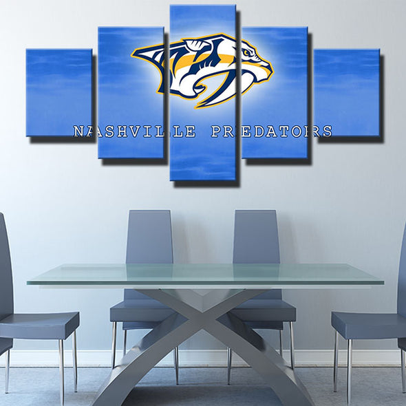 5 piece modern art canvas prints Mustard Cats blue logo wall decor-1219 (2)