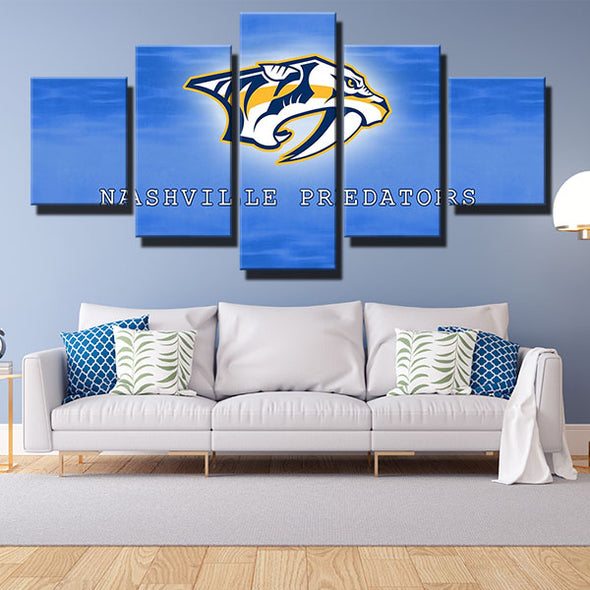 5 piece modern art canvas prints Mustard Cats blue logo wall decor-1219 (4)